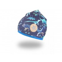 Čiapka podšitá - dinosauri/modrá royal +15,00€